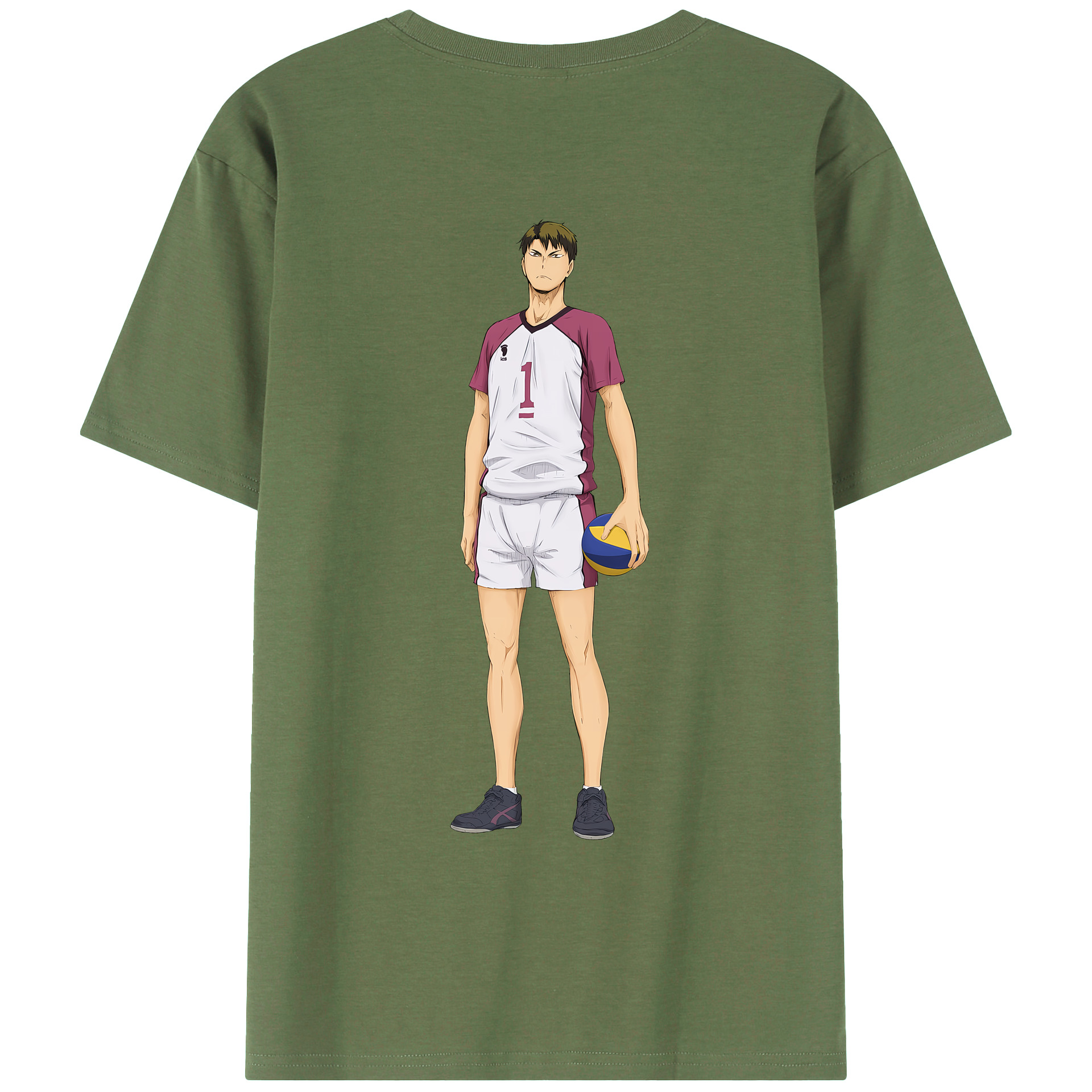 （画像用） ハイキュー!! Haikyu!! 綿100％ メンズ半袖Tシャツ（バックプリント） 通気性